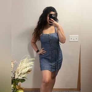 Charlotte Russe Dresses | Womans Denim Button Down Dress | Color: Blue/Brown